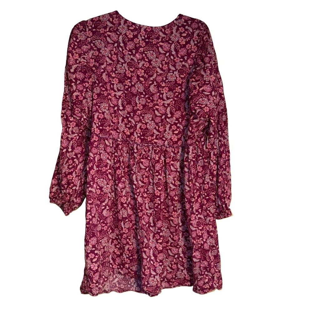 Old Navy Babydoll Dress Floral Boho Casual Mini Long Sleeve Peasant - Picture 3 of 5
